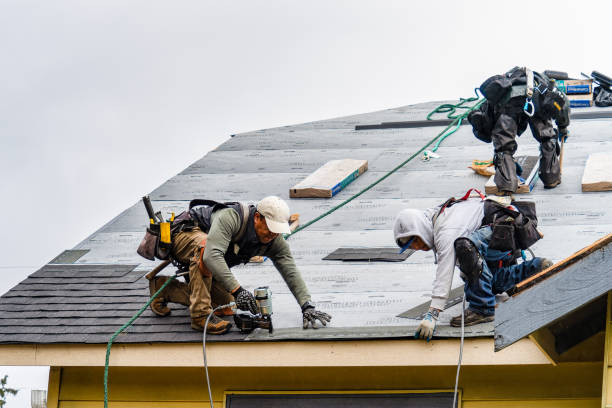 Professional Gutter Installation technician working in Westlake, TX